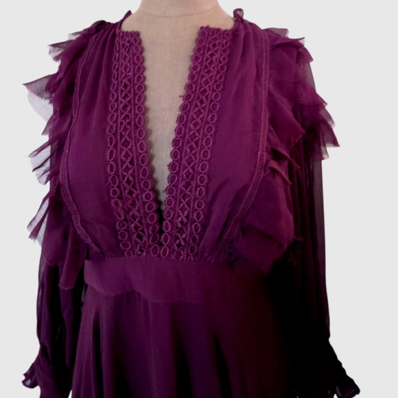 Anthropologie  Not So Serious By Pallavi Mohan Ruffle Mini Dress NWT Size 12 - Picture 5 of 16